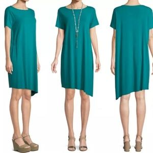 Eileen Fisher Turquoise Teal Summer Shift Dress